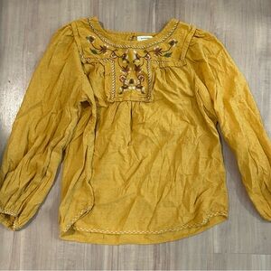 Max Studio Golden Embroidered Blouse